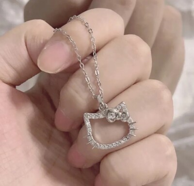 Hello Kitty Kette zirkonia Steinen Silber Sanrio