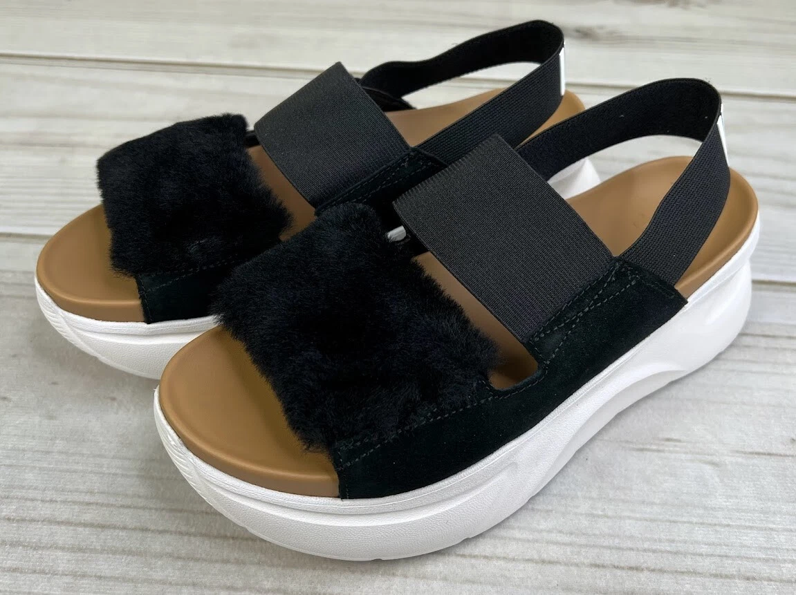 Nuovi sandali UGG donna neri con Silverlake II sling back taglia 7 1119771 nuovi con scatola