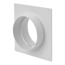 Square Wall Plate 150mm x 150mm with 100mm Round Duct Hose Connector 