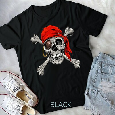 Jolly Roger Pirate Skull Crossbones Halloween Costume T-Shirt Unisex T-shirt