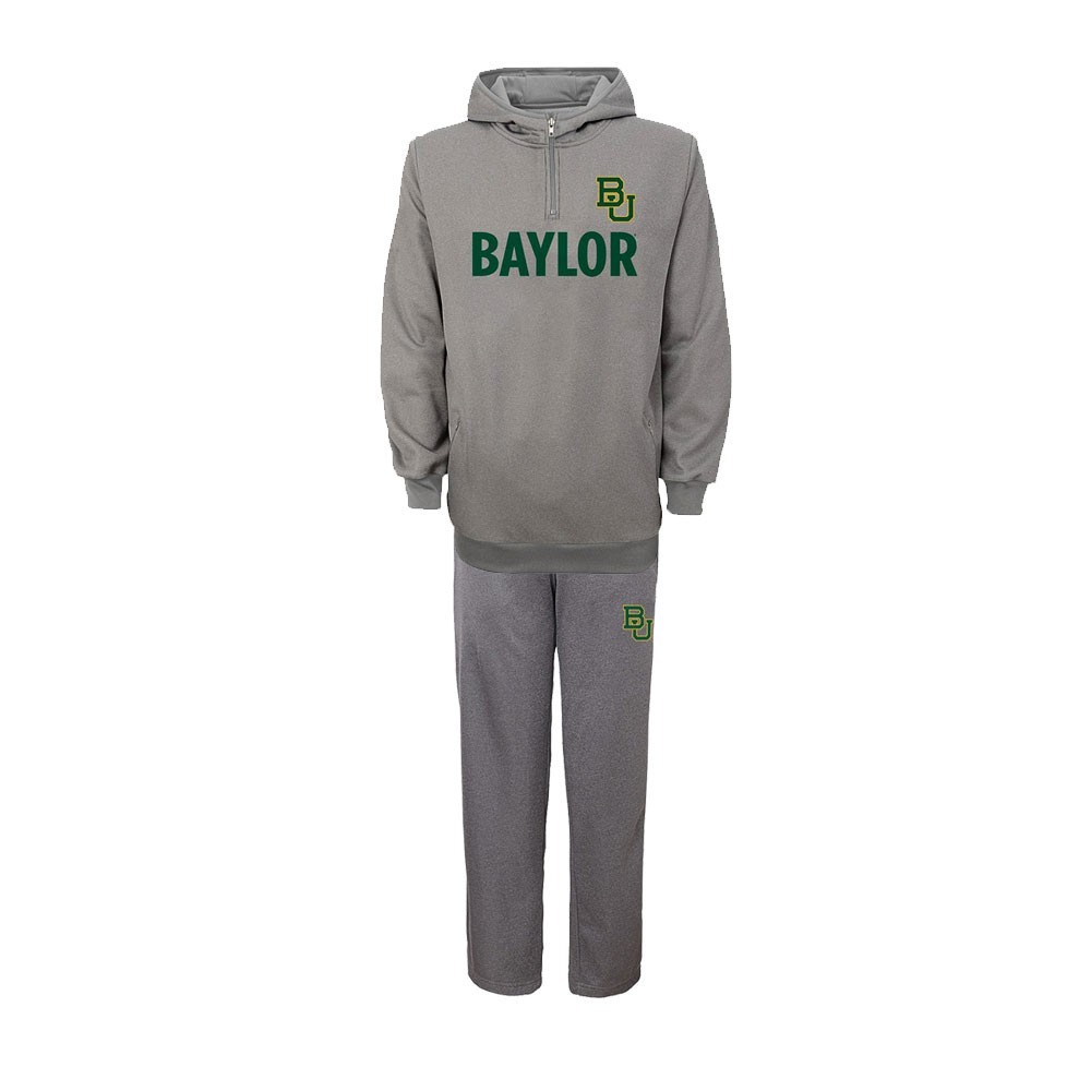 Baylor Bears NCAA Team Logo 1/4 Zip Grey Track Jacket & Pants Set Youth (S-XL)