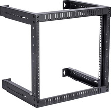 9U Adjustable Depth Open Frame Steel Wall Mount Network Rack 17.75" Deep