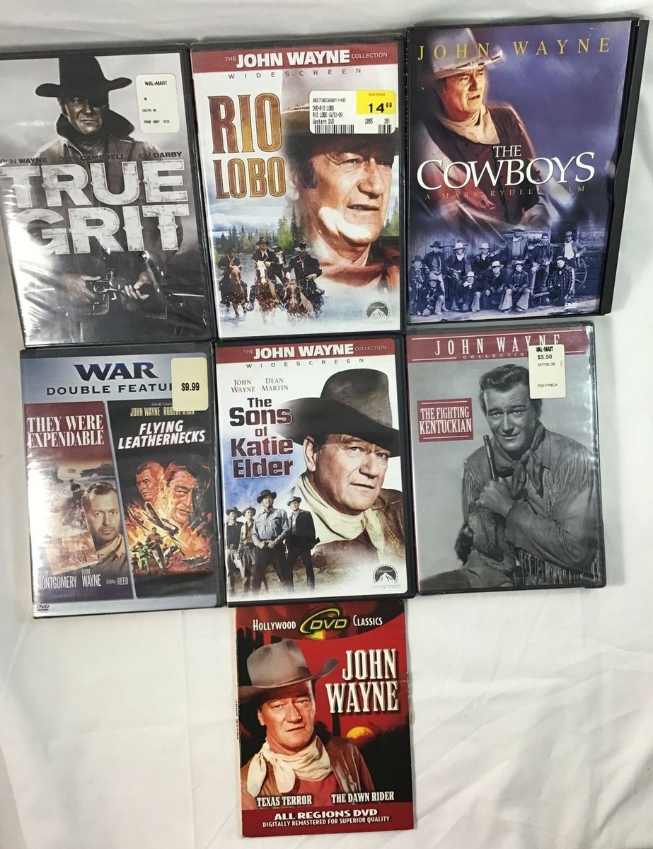 John Wayne Movie Lot of 7 DVD's True Grit Rio Lobo The Cowboys etc
