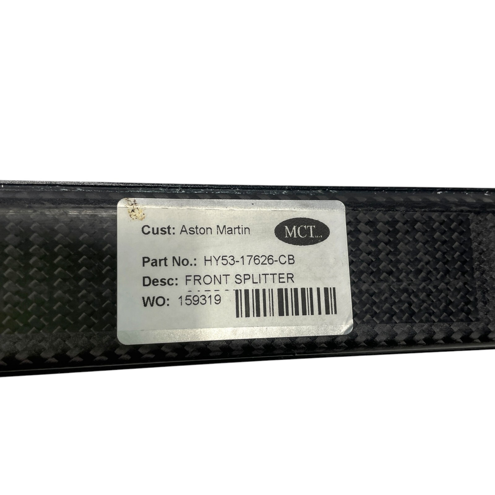 SCUFFS* 17-21 Aston Martin DB11 Front bumper lower carbon fiber splitter OEM