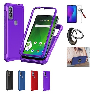 Phone Case for Cricket Magic 5G , Full Body TPU Cover Case + Ring/Tempered Glass