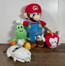 Lot of 4 Super Mario Bros Nintendo Plush Mario Blooper Cheep Cheep  GreenYoshi