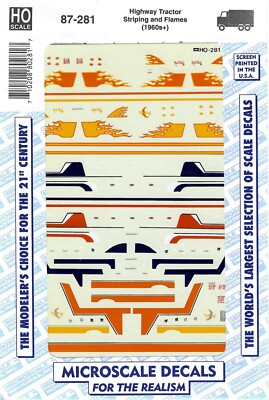 Microscale Decals - # 87-281 - Vintage - Highway Tractor Striping & Flames
