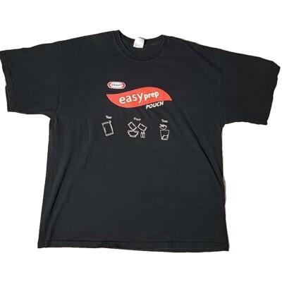VTG Y2k Kraft Easy Prep Pouch Black T-Shirt Mens XL Promo Mac N Cheese - READ