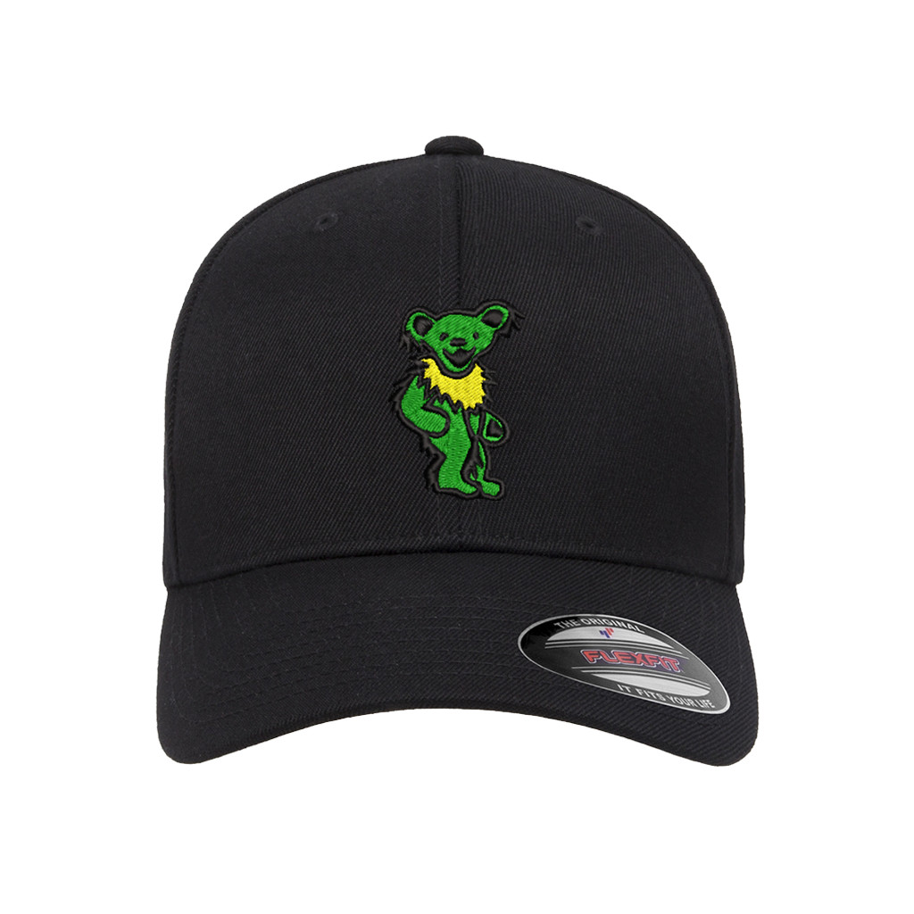 Grateful Dead Dancing Bear Embroidered Flexfit Fitted Ball Cap 
