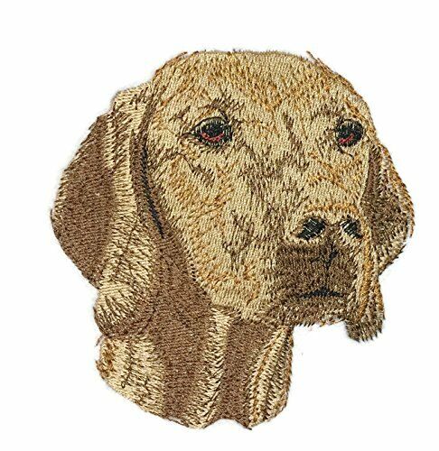 Custom Vizsla Hungarian Pointer dog face Embroidered Iron on/Sew patch [4" X 4"] - Afbeelding 1 van 1