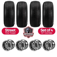 10" Casino Mirror Golf Cart Wheels and Tires Combo (205/65-10) Set of 4