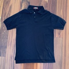 Mens Gilmore Brothers Black Cotton Short Sleeve Polo Shirt Size L, USA Made, EUC