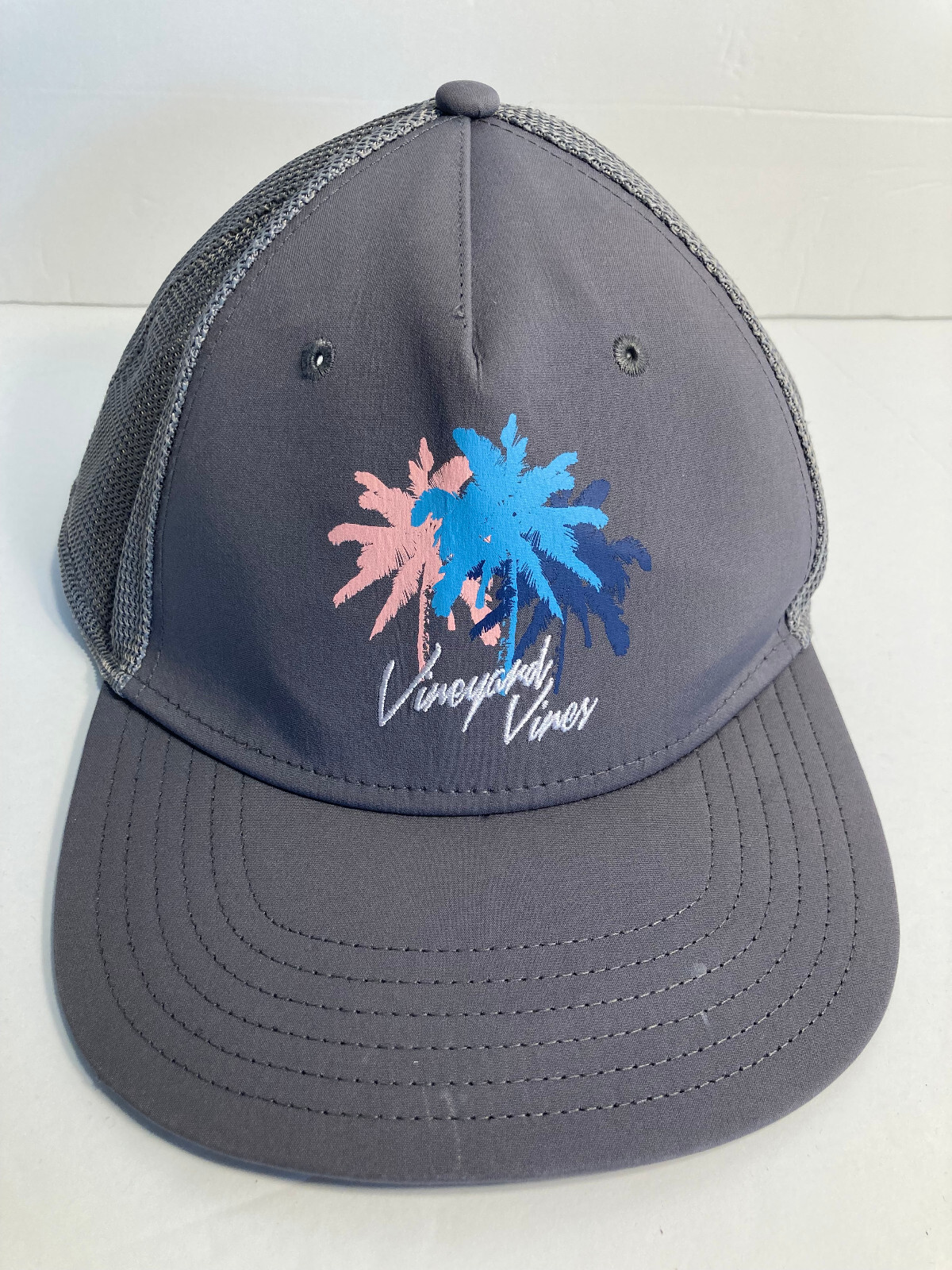 Vineyard Vines Cap Hat Gray Mesh Trucker Style Snapback Adjustable Men Women