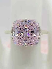 Fabulous Six Prong Set 5.00CT Light Pink Tourmaline Solitaire Bride Wedding Ring