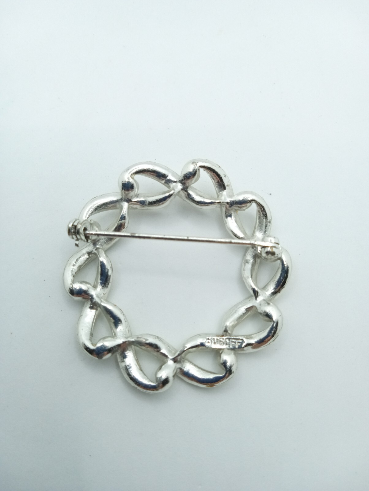 Vintage Henry Bogoff Clear Rhinestone Wreath Broo… - image 11