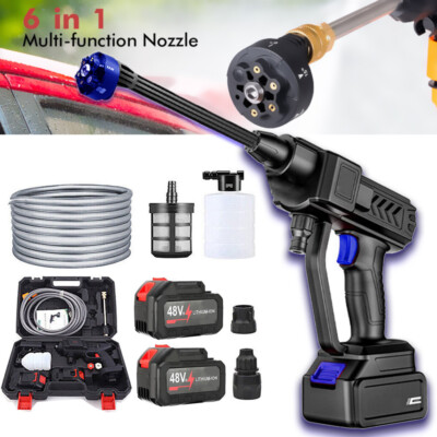 #ad 6 in 1 Cordless High Pressure Washer Jet Water Wash Power Washer Car Cleaner Gun $73.90
