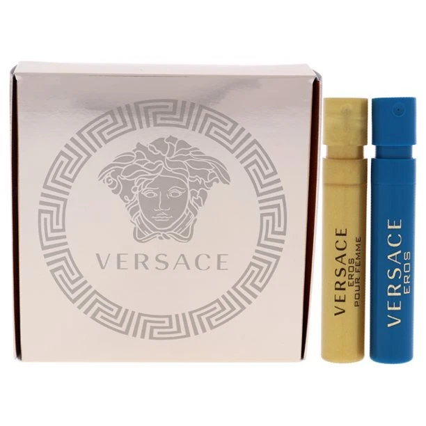 VERSACE EROS Samples Vials Set for Men Women Pour Femme 0.03 oz