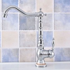 Polished Chrome Brass Bathroom/Kitchen Swivel Basin Vessel Sink Faucet Mixer Tap