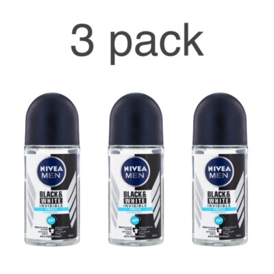 3 x  NIVEA MEN BLACK & WHITE FRESH roll-on deodorant for men, 1.7 fl.oz / 50 ml