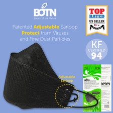 10 100 Pack KF94 BLACK Protective Face Mask Adult Made in Korea KFDA Approved
