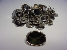 VINTAGE NEW BLANK CAMEO CABOCHON POST EARINGS LOT OF 50 DIY SILVER TONE