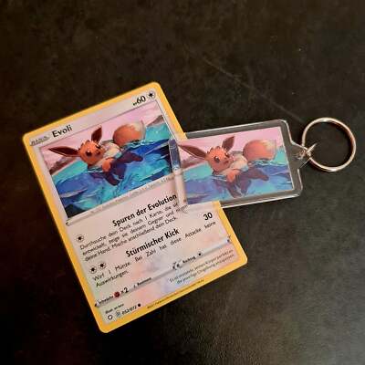 Pokemon Schlüsselanhänger aus Pokemonkarte (selfmade) - Auswahl (z.B. Pikachu & 