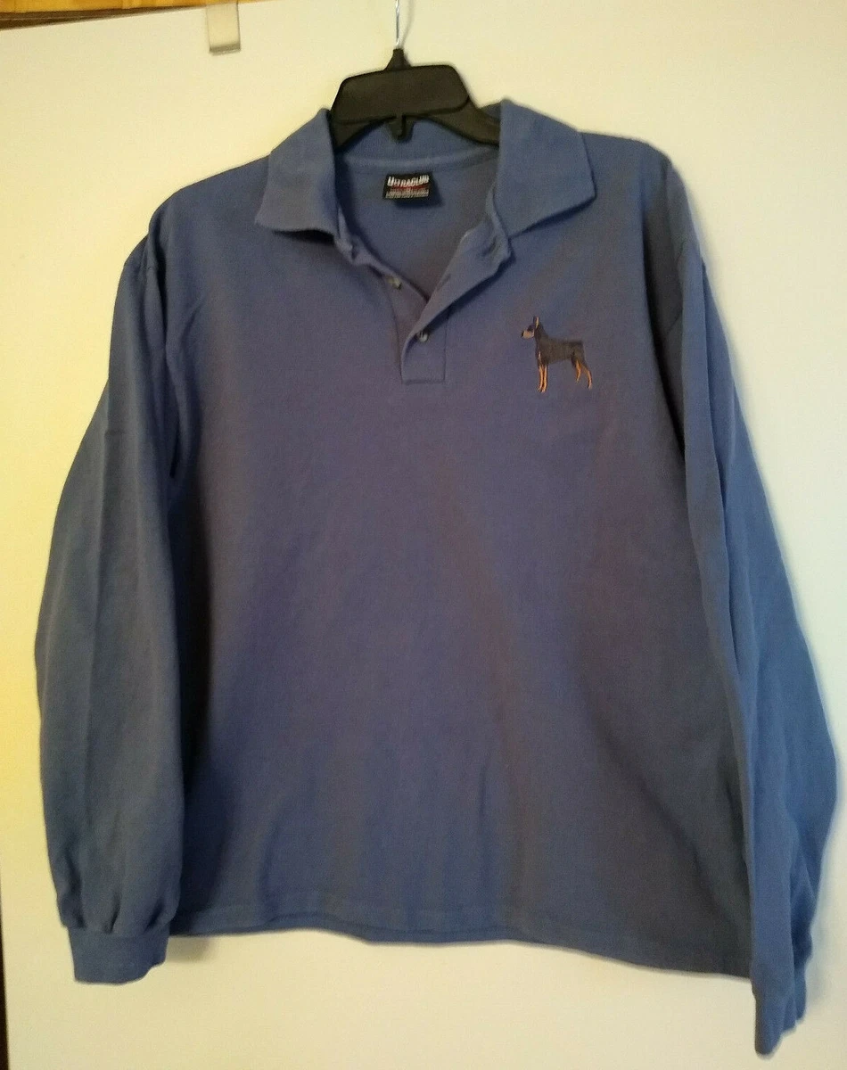 Doberman Polo Shirt 100% Cotton Mens size M Long Sleeve | eBay