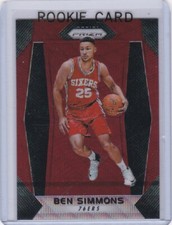 BEN SIMMONS ROOKIE CARD Philadelphia 76ers RARE RED PRIZMS VARIATION Basketball