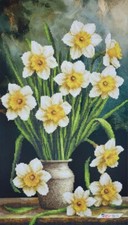Bead Embroidery Kit Daffodils DIY Craft Kit Stamped Bead Needlepoint zpk-073