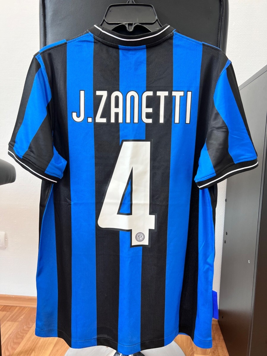 INTER MILAN HOME 2010 #4 J. ZANETTI FOOTBALL SHIRT SOCCER JERSEY 