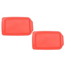 Pyrex 234-PC 4Qt Plastic Rectangular Red Replacement Lid 2PK for Glass Dish