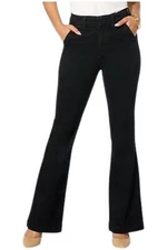 DG2 by Diane Gilman Women's New Classic Stretch Flare Jean Black