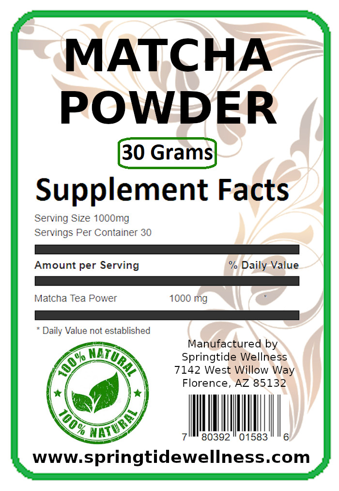 100% Natural Herbal Matcha&nbsp;Green Tea Powder - 30 gram