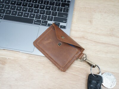 Keychain Wallet Leather Keychain Card Holder Personalized Keyring Wallet  For Mom