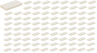  Lego 100 New White Tiles Flat Smooth 2 x 4 Stud Pieces