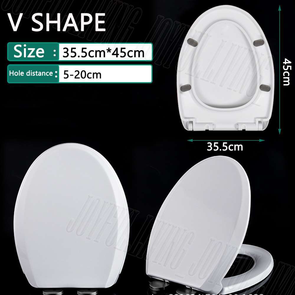 Toilet Seat Cover O/V/U Shape Soft Close Quick Release Top Fixing White