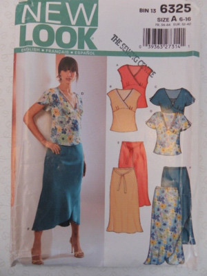 (2003) New Look 6325 Schnittmuster Damen Bluse Top Rock Schnitt Gr. 6-16.