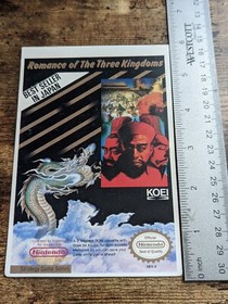 Kay Bee Toys R Us Authentic Vidpro Romance Three Kingdoms KOEI NES Nintendo VTG