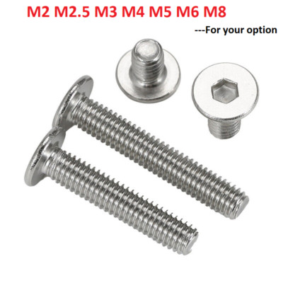 M4 M5 Socket Ultra Thin Wafer Flat Head Screws Bolt Allen Key A2 Stainless Steel
