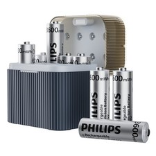 Philips 8 Pack 3000/3600mWh 1.5V AA Batteries Lithium  Charger For Flashlight