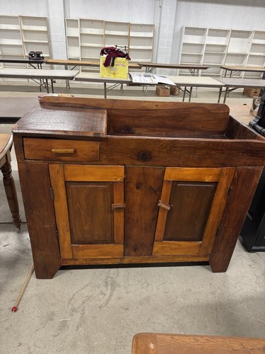 ANTIQUE EARLY AMERICAN COUNTRY HIGH BACK DRY SINK~36”x46”x19”