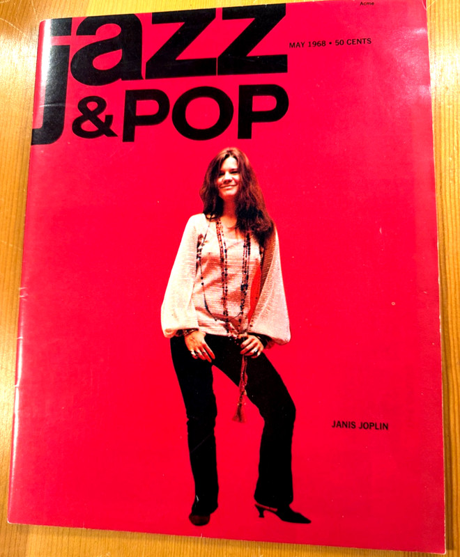 JAZZ & POP  MAGAZINE MAY 1968 JANIS JOPLIN CENTERFOLD POSTER MOBY GRAPE VINTAGE