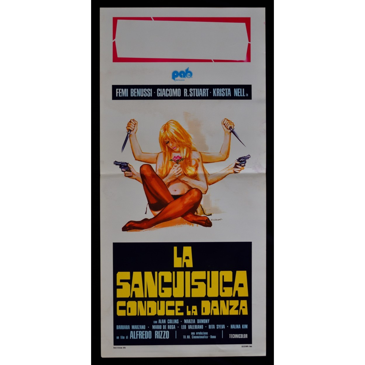 Locandina originale film La sanguisuga conduce la danza (1975) - Regia di Alfredo Rizzo