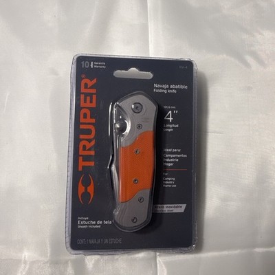 TRUPER 4'' FOLDING STAINLESS STEEL KNIFE W/ SHEATH ( NEW )