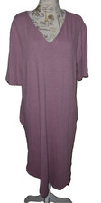schönes Strick Kleid Strickkleid  flieder V- Ausschnitt kurzarm lang