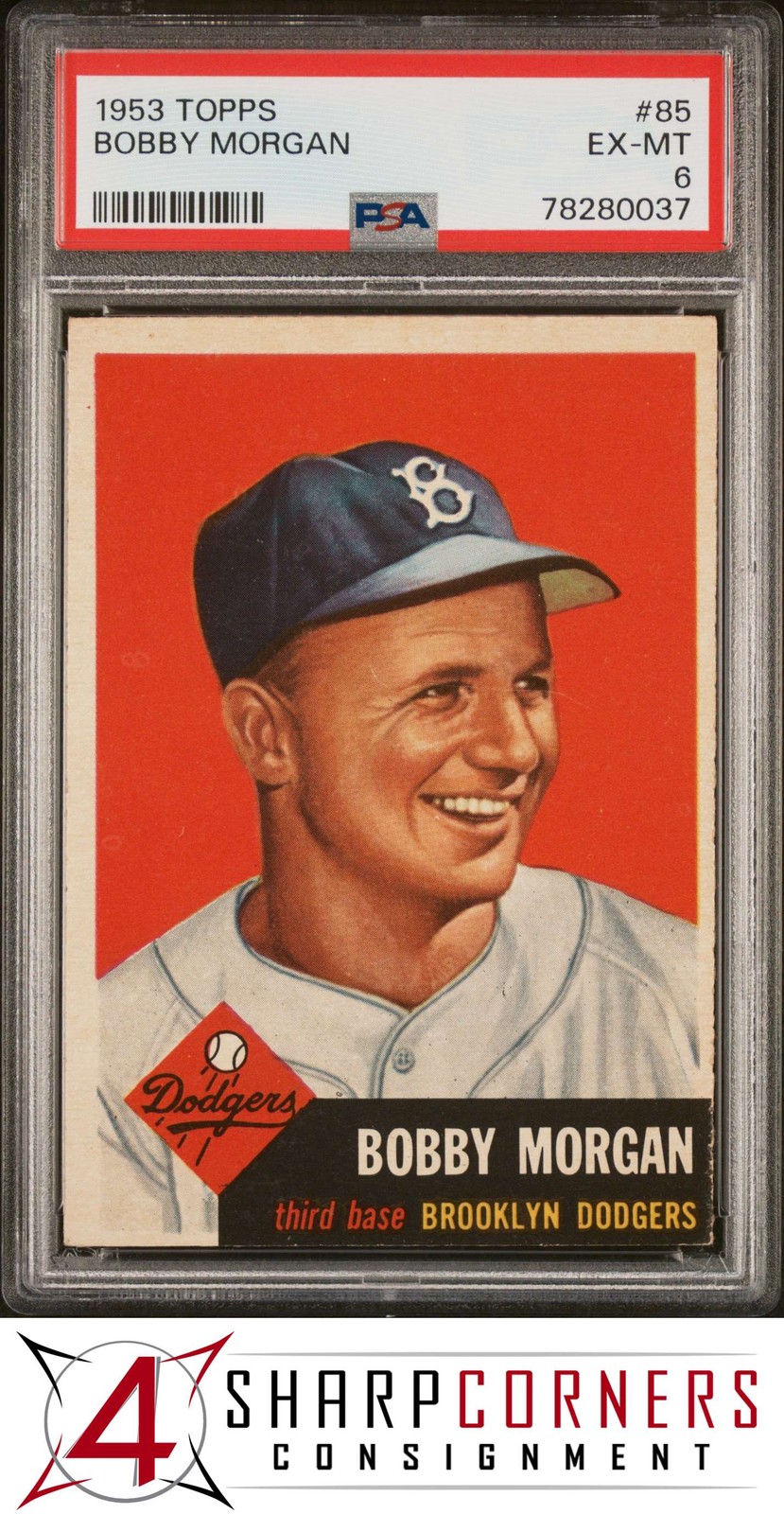 1953 TOPPS #85 BOBBY MORGAN DODGERS PSA 6