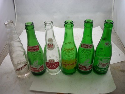 lot of 6 7 ounce assorted painted label sodas imperial squirt johnny ryan 
