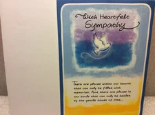 SYMPATHY BLUE MOUNTAIN ARTS CARD New w/Envelope "WITH HEARTFELT SYMPATHY..."