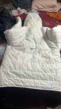 Nike Hooded Puffer Jacket Full Zip White Mens...