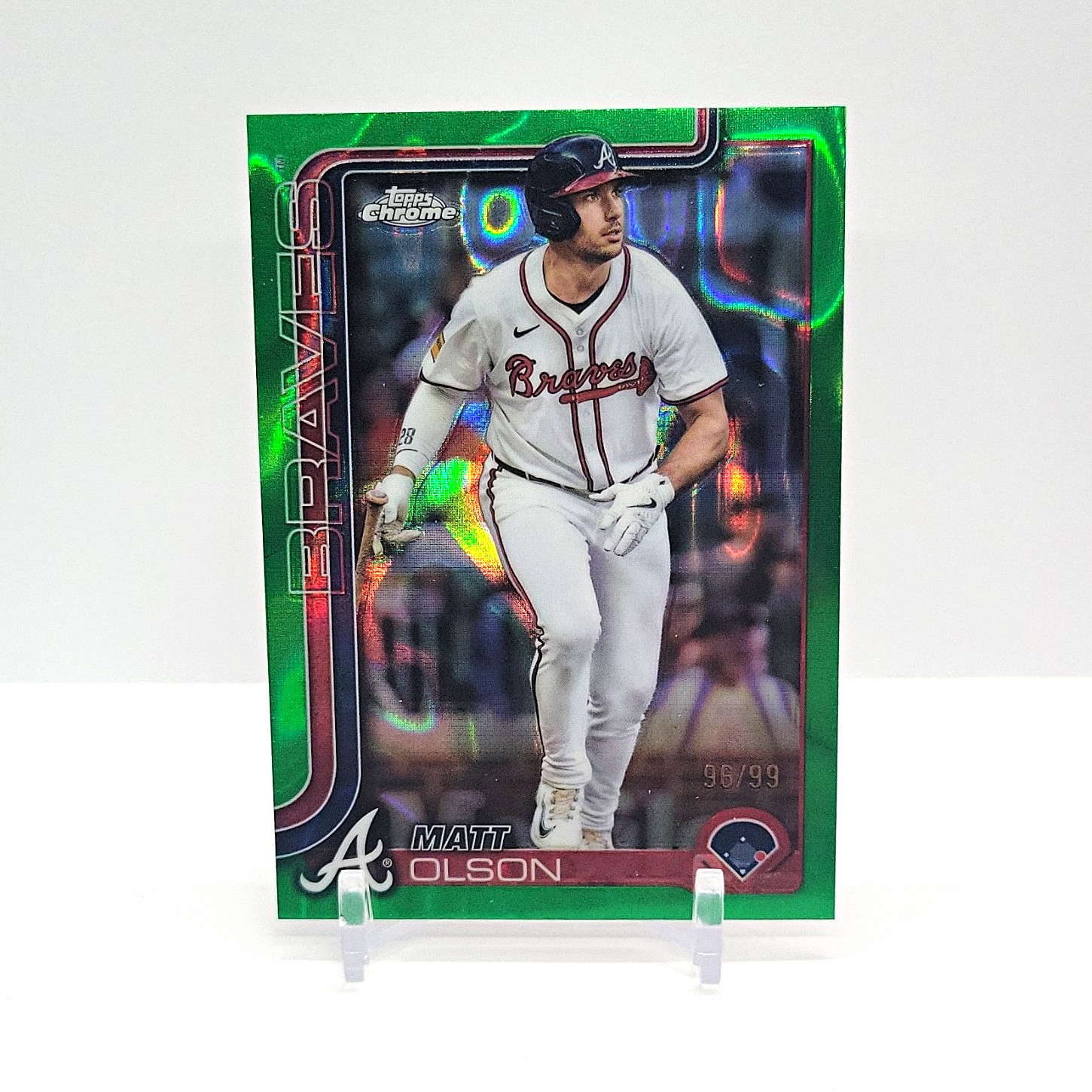 2025 Topps Chrome Matt Olson Green Lava Parallel Card #193 96/99